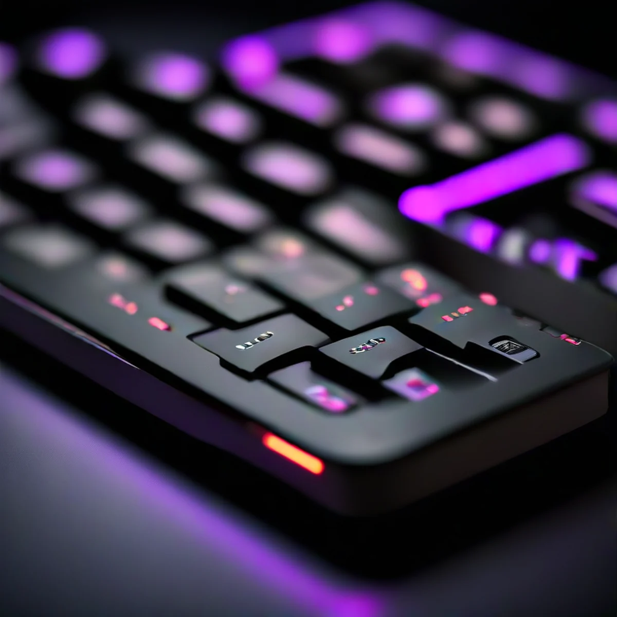 Gros plan sur un clavier mécanique de gamer