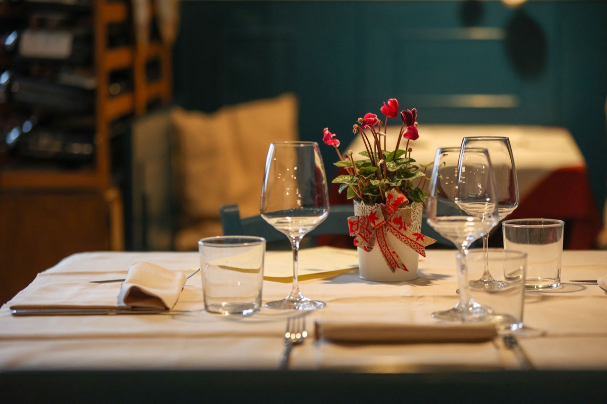 Italian restaurant with rustic decor and modern furniture